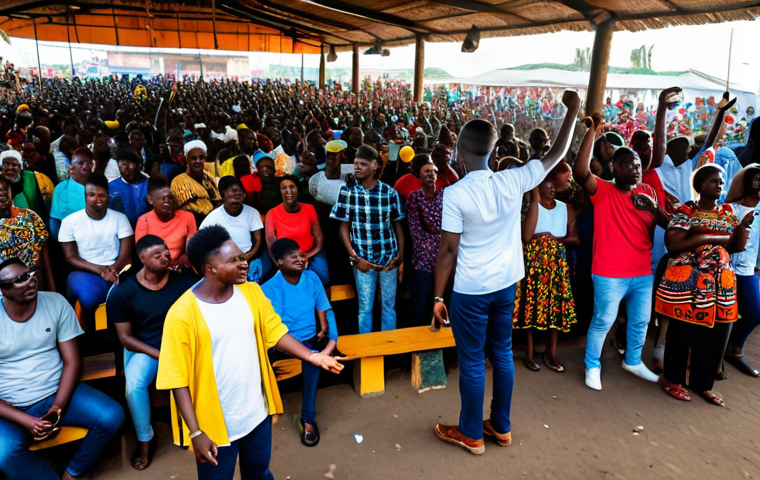 **

"A vibrant, fully clothed crowd enjoying a music performance at the New Afrika Shrine in Lagos, safe for work, appropriate content, professional photography, modest attire, perfect anatomy, natural proportions, family-friendly, showcasing the energy and cultural richness of the venue, with musicians on stage and people dancing, well-formed hands, proper finger count."

**