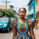 나이지리아 유명 인플루언서 - **A Nigerian Fashion Icon on a Modern Street:**
"A stunning Nigerian woman, embodying modern ele...