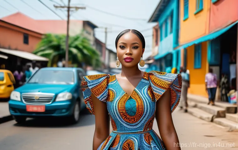 나이지리아 유명 인플루언서 - **A Nigerian Fashion Icon on a Modern Street:**
"A stunning Nigerian woman, embodying modern ele...